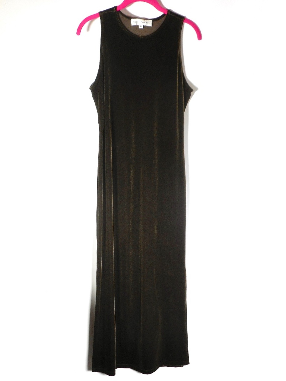 NWT Central Park West Brown M Velvet Stretch Maxi Dress Sleeveless M Frederic